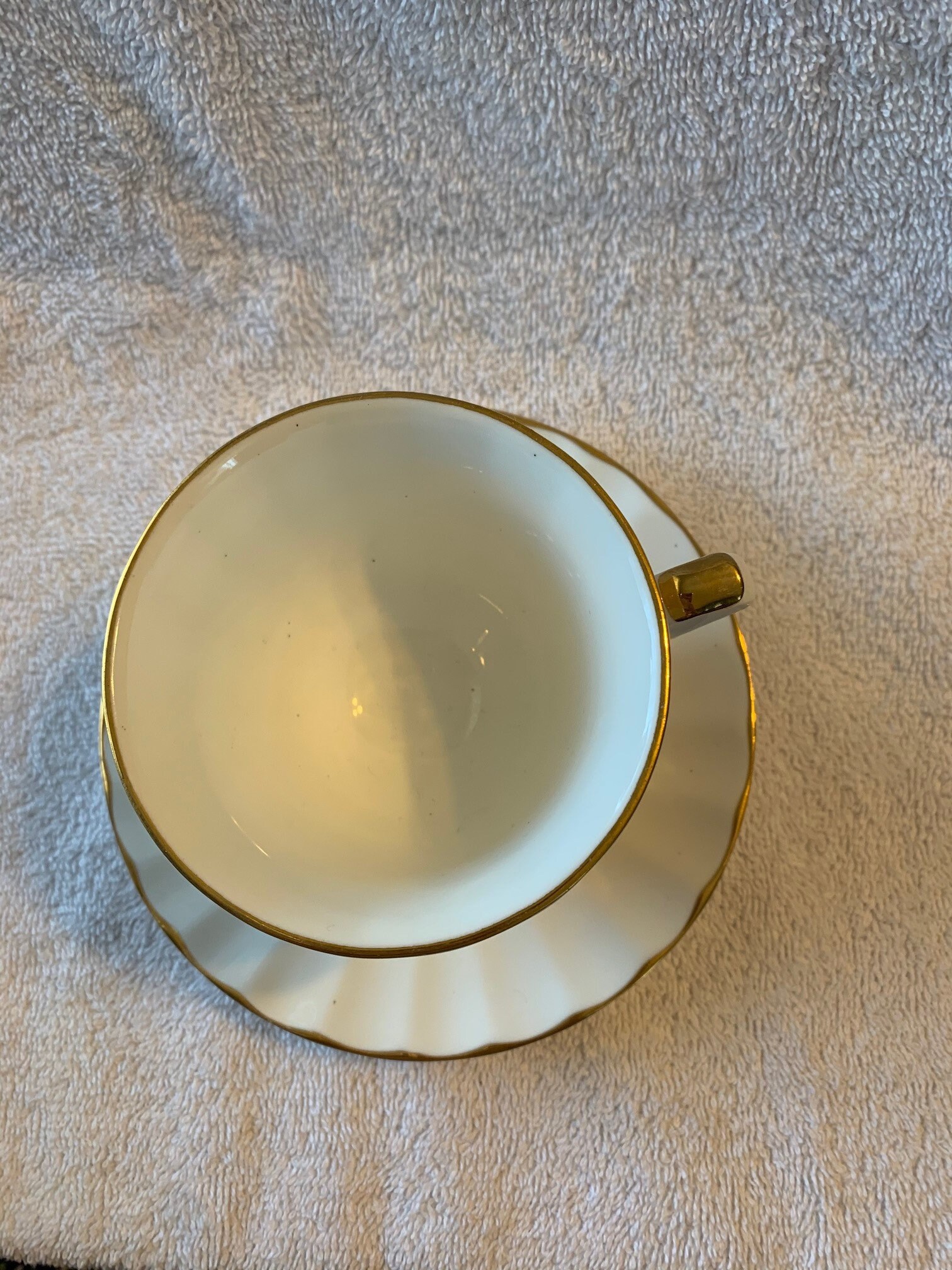 Elite Fine Bone China White With Gold Trim Cup and Saucer Etsy