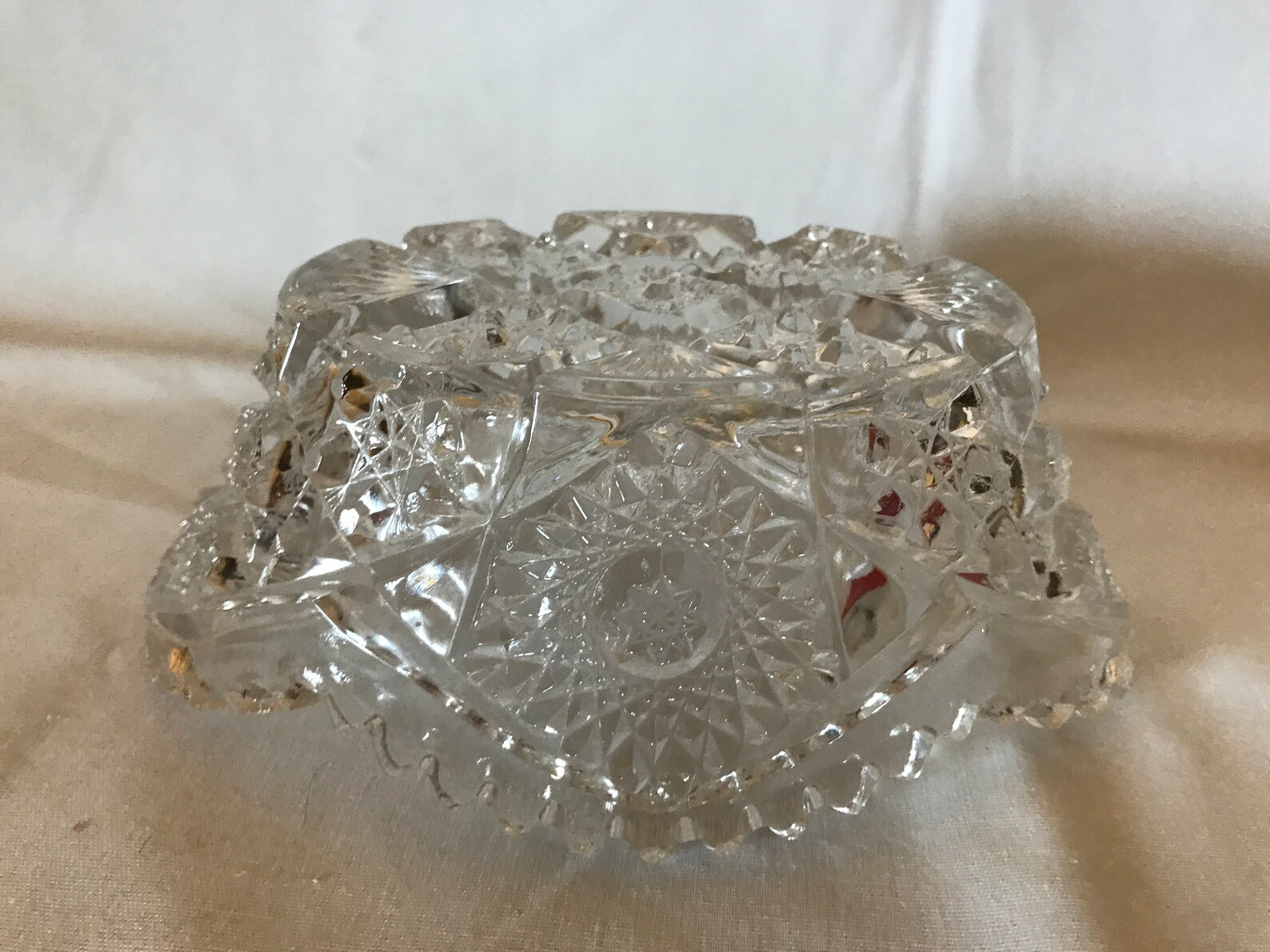 American Brilliant Cut Crystal Oval Bowl Etsy