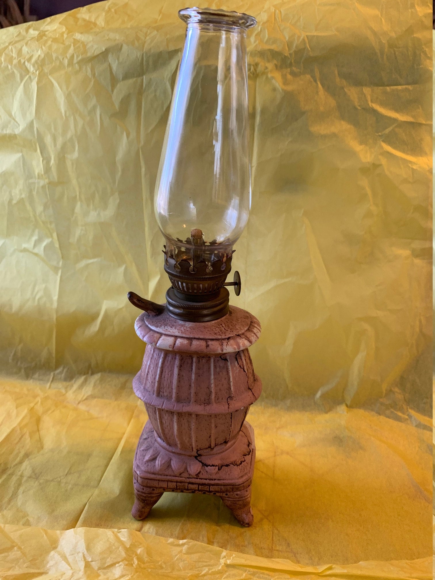 Vintage Pot Belly Stove Oil Lamp Etsy