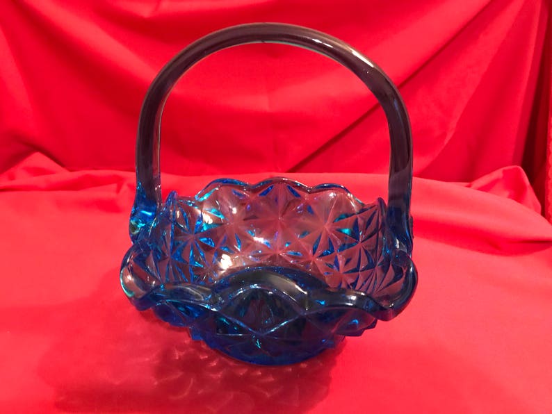 Light Blue Fenton Basket Etsy
