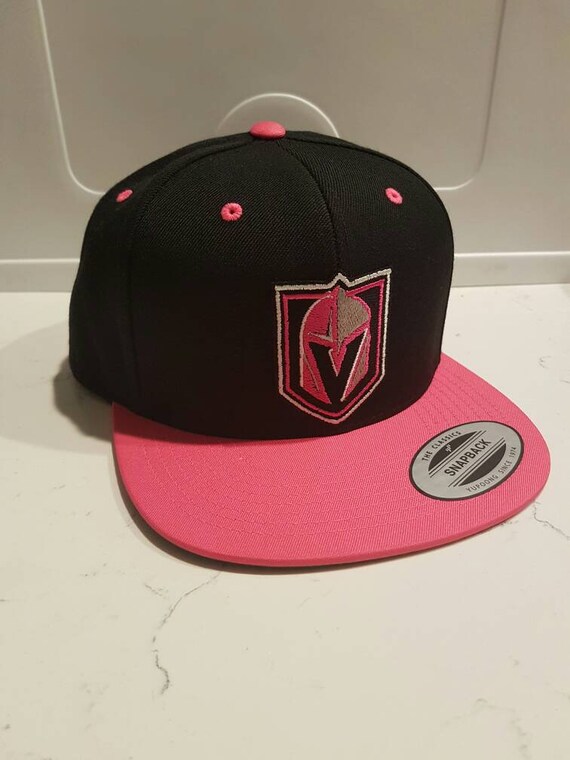 Las Vegas Golden Knights Hat Flat Bill Cap Black Hot Pink Etsy
