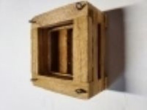 Orchidmate.com 4-Square Wood Mounted Hanging Orchid Basket – Bamboo Plant Pot