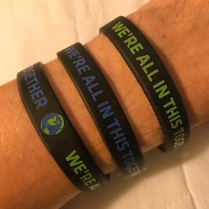 We&#39;re All In This Together Bracelet - Black Silicone