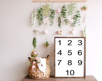 Playroom farmhouse decor | Numbers sign | Farmhouse decor | Farmhouse sign | Kids room | Nursery decor