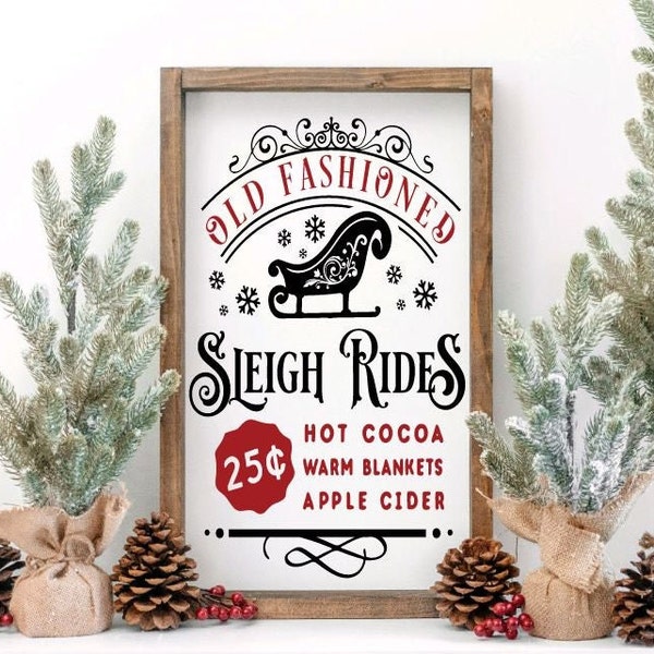 Sleigh ride sign | Christmas decor | Christmas wooden sign | Holiday signs | Holiday decor