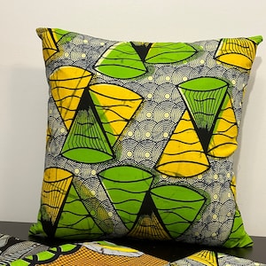Authentic African Ankara Wax Pillow Cover 18 x 18 inches