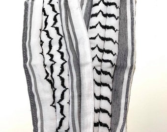 Black and White Keffiyeh Face Masks, Elastic behind the Ears