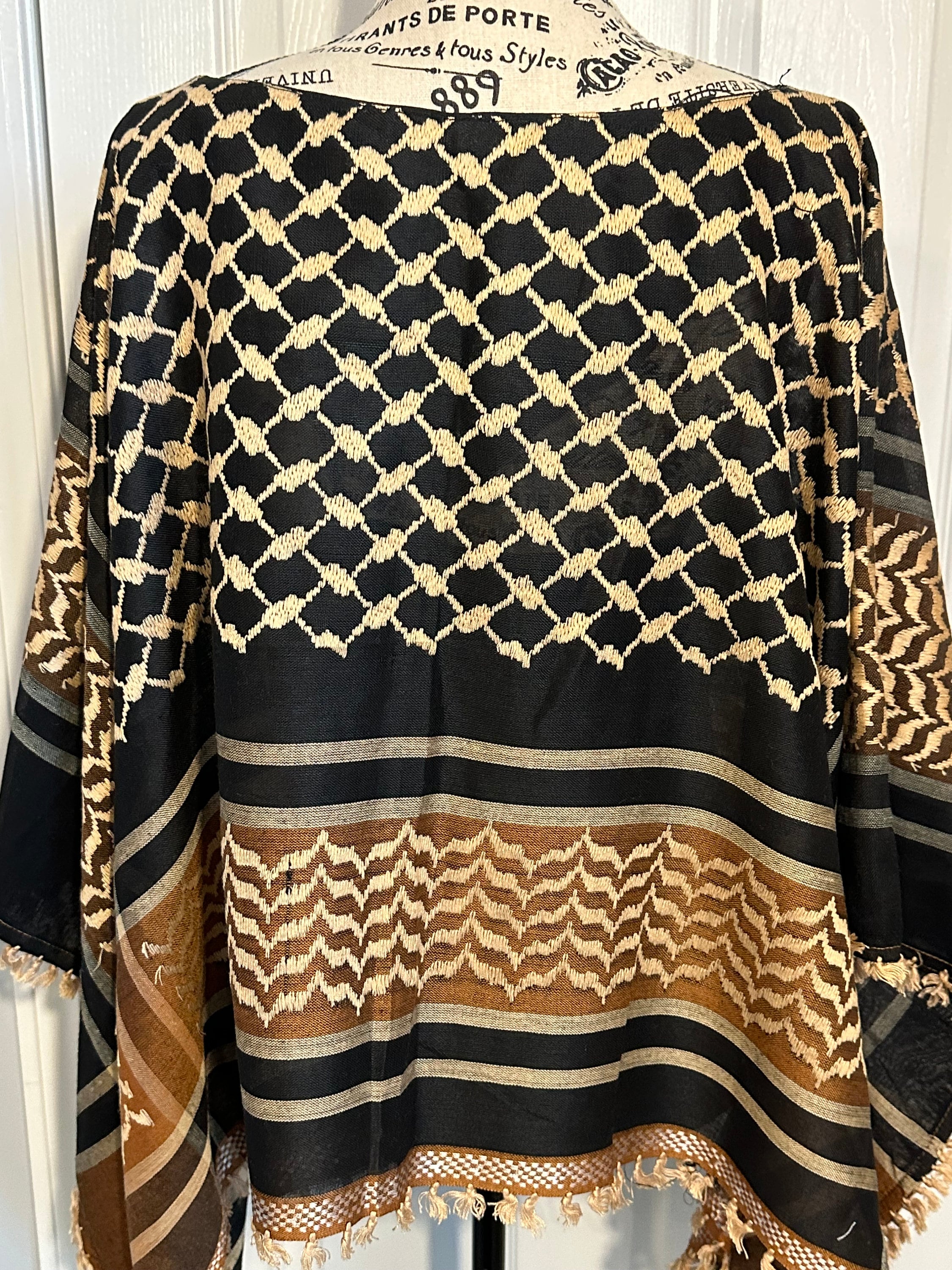 Authentic Keffiyeh Shemagh Poncho Top Cover-up Unique - Etsy