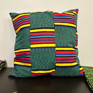 Authentic African Ankara Wax Pillow Cover 16 x 16 inches