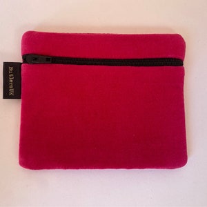 Roze fluwelen creditcard/munttasje