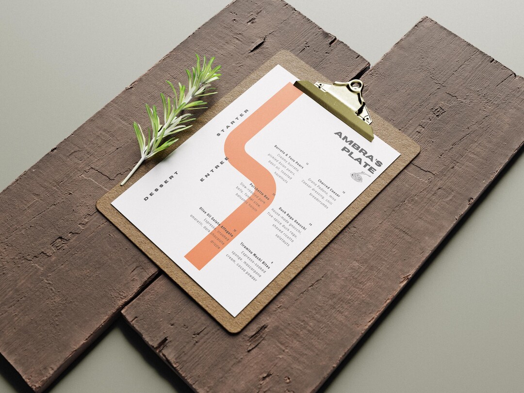 Modern Menu Design Template - Etsy