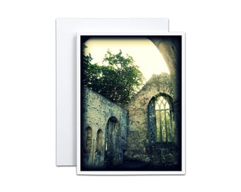 4x5 Irish Card Blank Greeting Card of Muckross Abbey St Patrick's Day Gift for Sympathy Card Inspirational Stationery Card of Ireland Church
