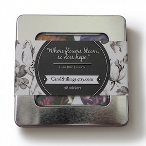 Folhas de adesivos de flores silvestres para envelopes redondos, selos florais, presentes para jardineiros, chá de bebê, madrinhas, diário, enfeite, 1,5" de diâmetro
