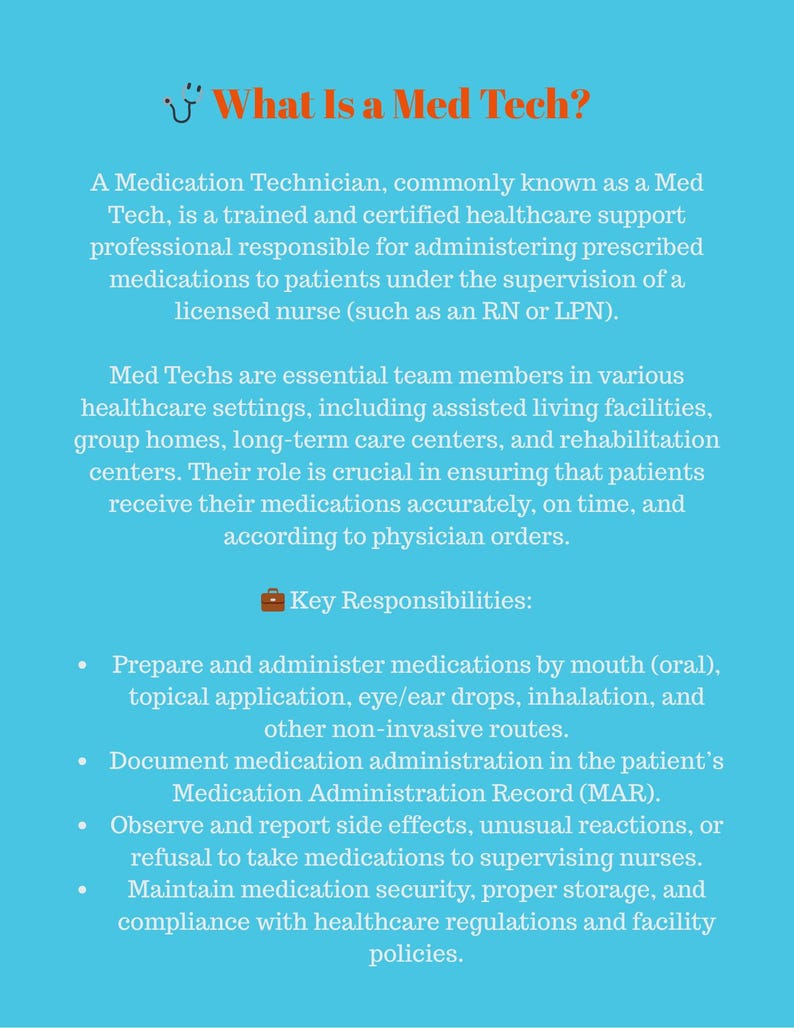 Med Tech Lesson Med Tech Mastery: the Complete Study Guide for Medication Technicians ...