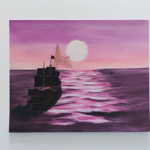 Sea of Thieves Fan Art. Portal Exit Sunset Scene. Oil Painting Print