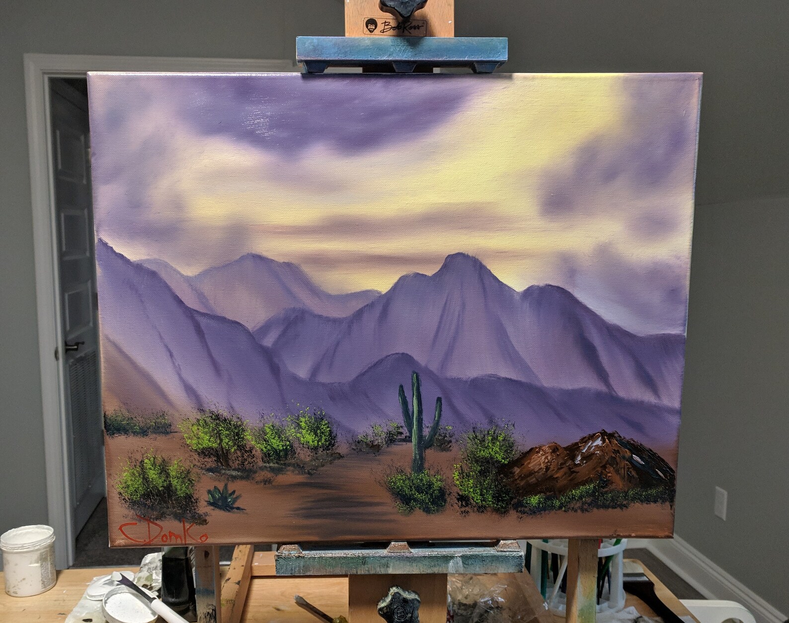Southwest Serenity Landscape Oil Painting A Bob Ross Replica - Etsy