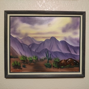 Southwest Serenity Landscape Oil Painting, A Bob Ross Replica Painting