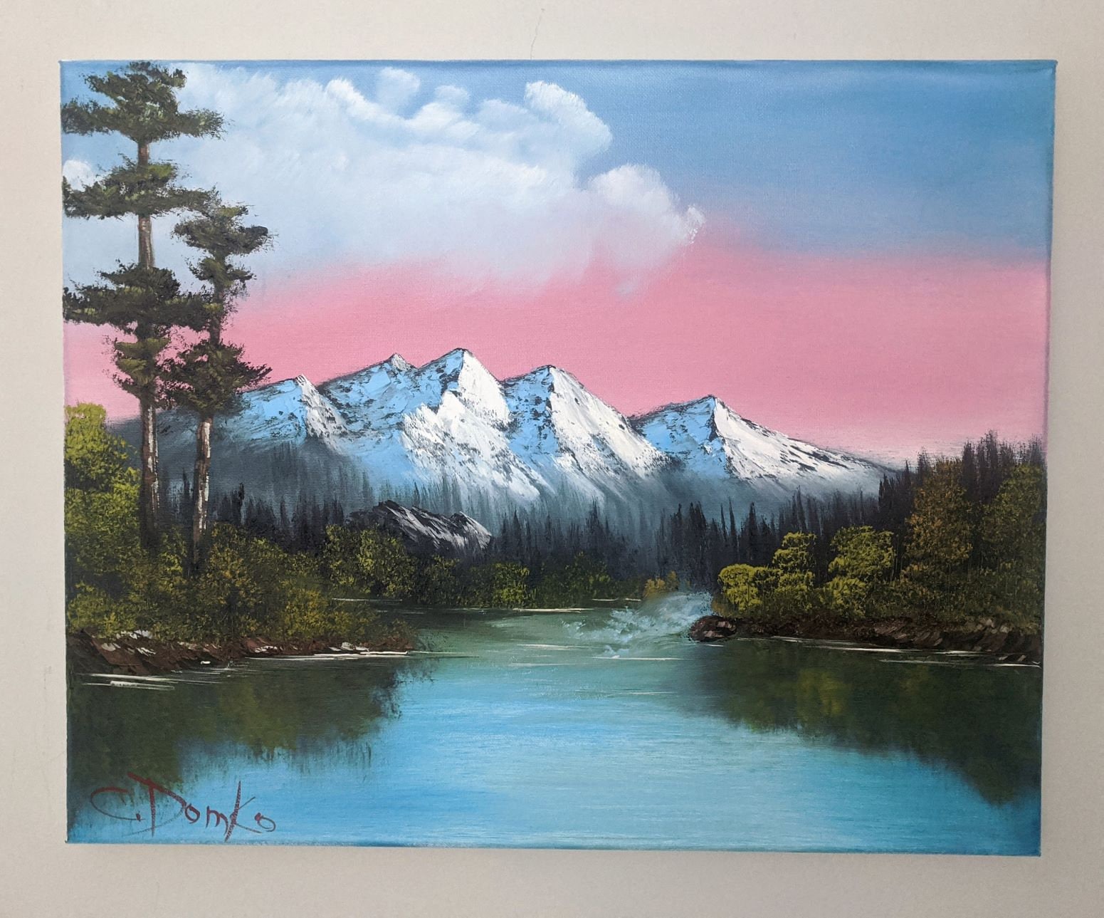 Hint of Springtime Oil Painting, Bob Ross Replica 