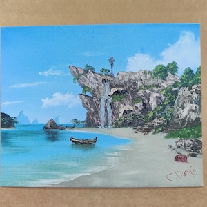 Sea of Thieves Meerlandschaft, Drucken, Devil's Ridge Day or Night, Bob Ross Stil, Originalkunstwerk, Digitaldruck