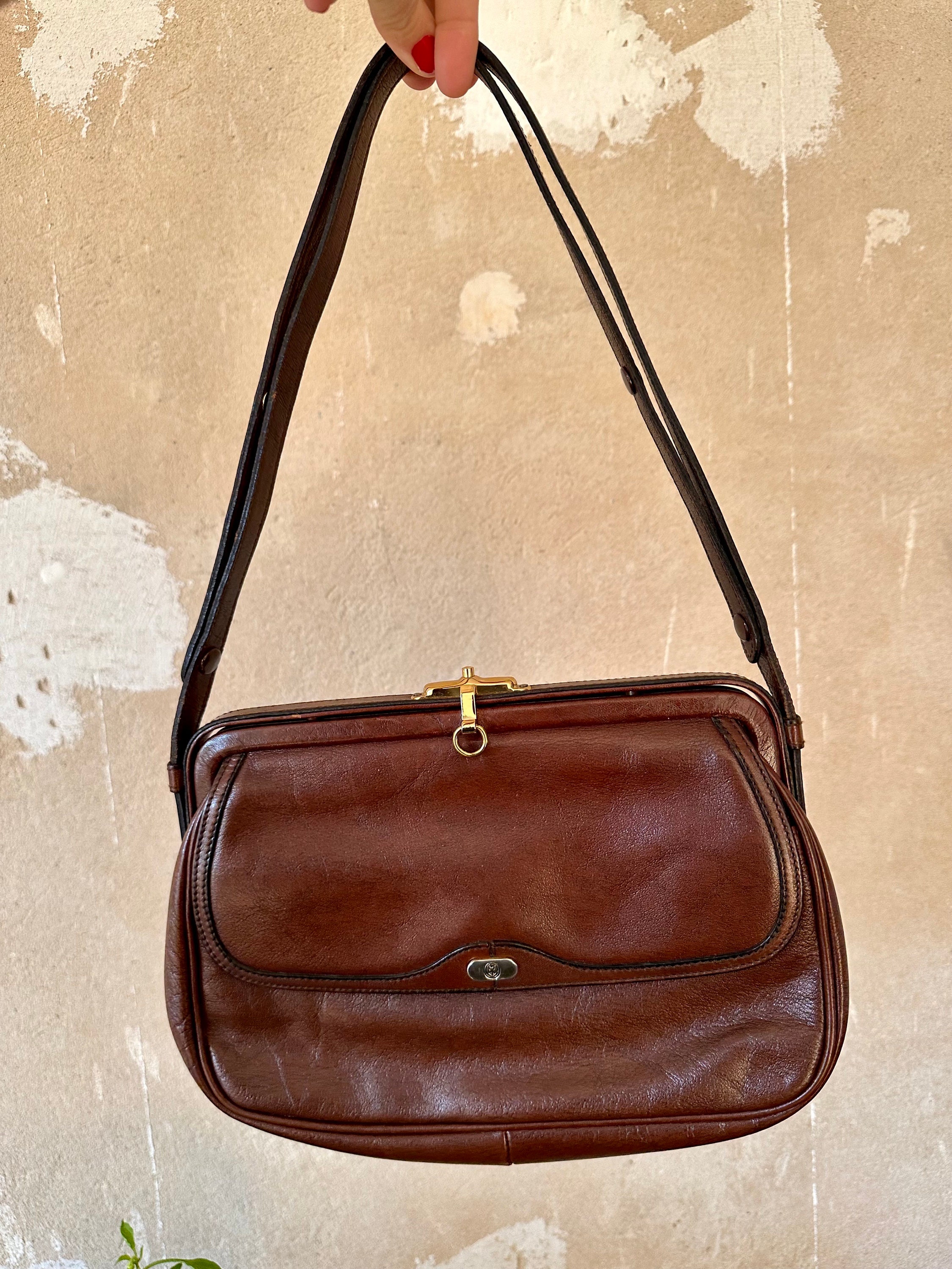 Vintage Goldpfeil Leather Shoulder Bag – Classic Brown With Vintage Goldpfeil Leather Shoulder Bag – Classic Brown With