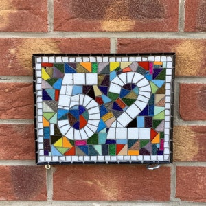 Custom mosaic door number plaques with all colours of the rainbow image 2