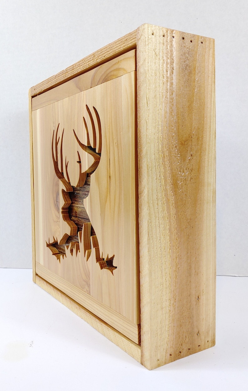 Old Buck Hidden Gun Shadow Box Reclaimed Wood Gun Storage Etsy