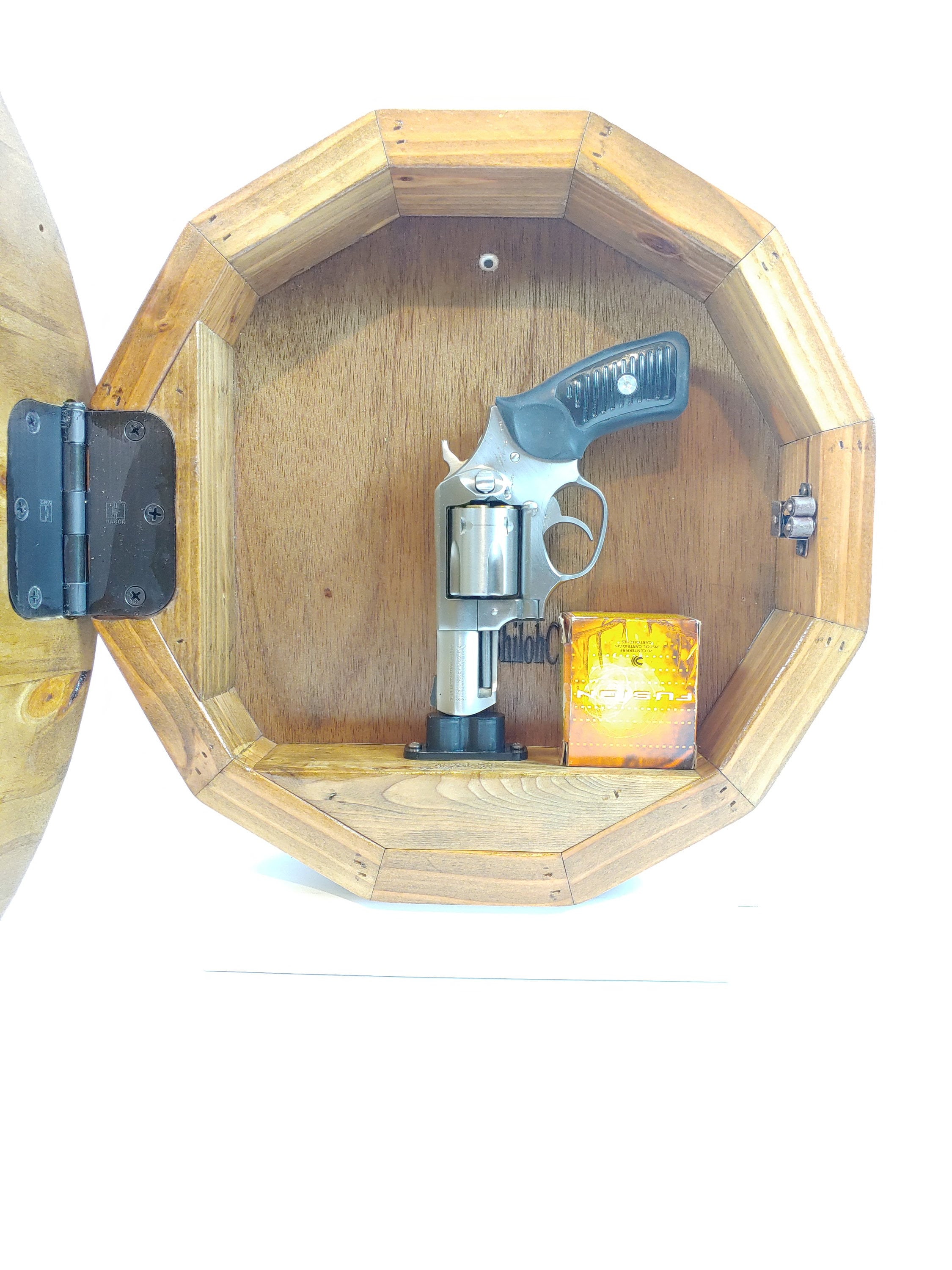 Joshua 24 Concealed Gun Clock Natural Gun Storage Etsy