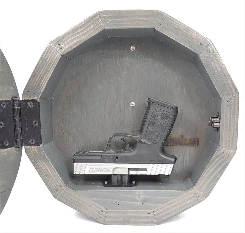 Faded Gray Gun Concealment Clock Reclaimed Wood Gun Storage Etsy