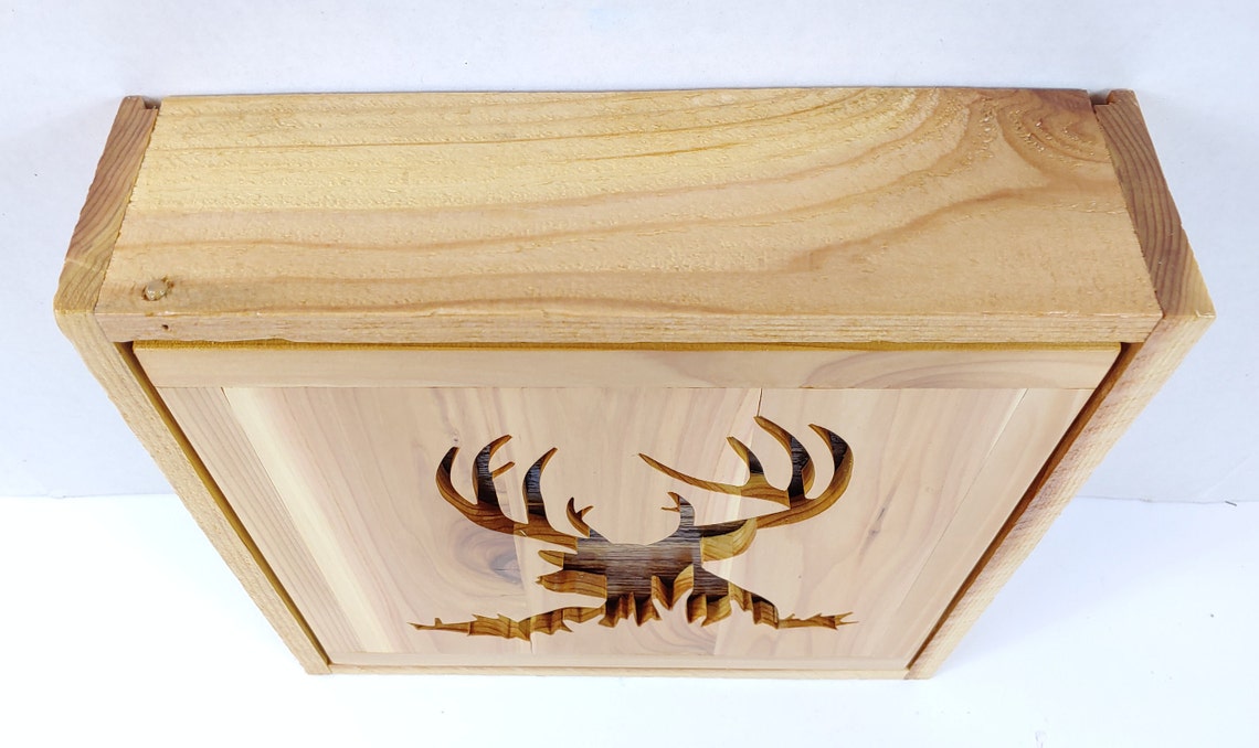 Old Buck Hidden Gun Shadow Box Reclaimed Wood Gun Storage Etsy