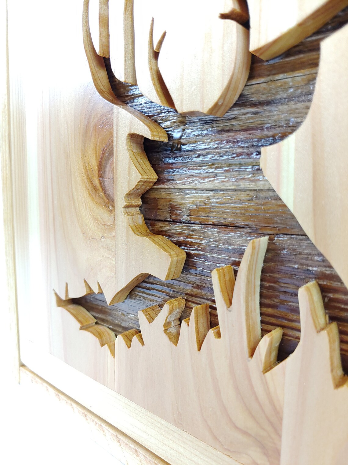 Old Buck Hidden Gun Shadow Box Reclaimed Wood Gun Storage Etsy