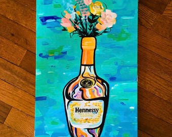Hennessy flower pot painting