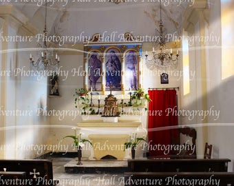 Village's Church Altar in Riomaggiore, Cinque Terre Italy