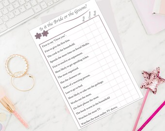 Digital Floral Bridal Shower Games | Bride, Groom, or Both Game PDF