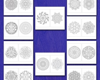 Mandalas Coloring Pages - 2 Designs per Page