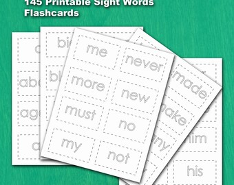 145 Sight Words Flashcards | Printable PDF
