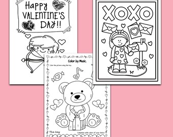 17 Pages of Valentines Day Kids Activities/Coloring Pages