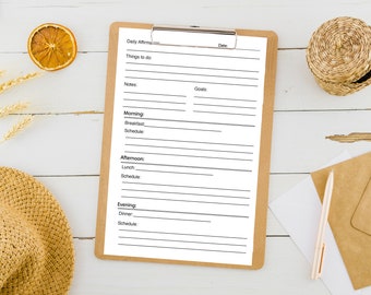Digital Daily Planner I Daily Affirmation I Daily Goals | Things to do | Meal Planning