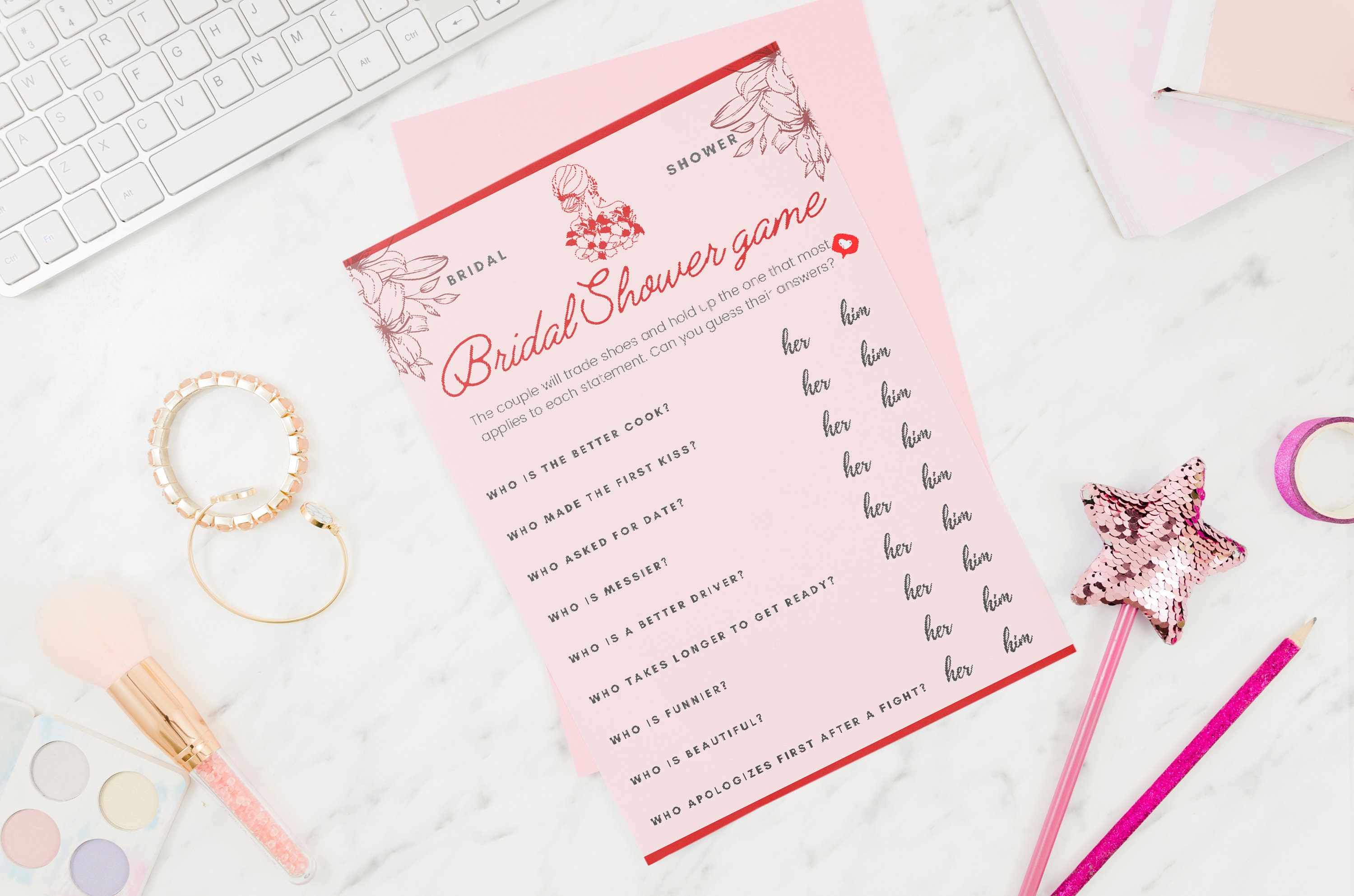 Printable Bridal Shower Games Bride or Groom Game PDF - Etsy