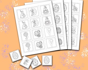 Printable Easter Matching Game | Printable Easter Activity | Easter Coloring Memory Game | Kids Easter Activity