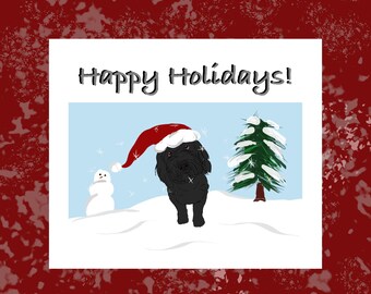 Happy Holidays Printable Dog Christmas Card