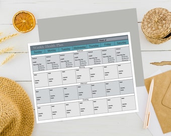 Printable Weekly Health Planner | Digital Health Planner | Downloadable Weekly Health Plan
