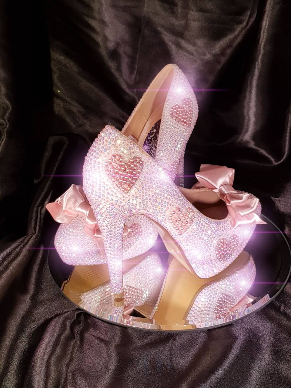 Blush pink glitter heels online
