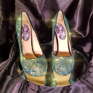 LUXURY CRYSTAL HEELS | Sparkle Heels Shoes | Designer Heels | Party Heels Shoes | Aesthetic Classic Cinders Women Party High Heels