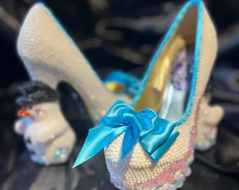 NIGHT NURSE HEELS | Blood Splatter Shoes | Crystal Zombie Heels