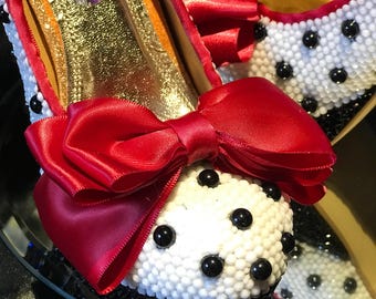 NIGHT NURSE HEELS | Blood Splatter Shoes | Crystal Zombie Heels