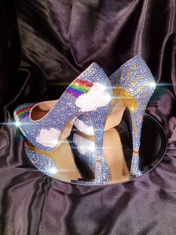 Christian Louboutin CHICK QUEEN Scallop Iridescent Jewel Heels Pumps Shoes  $1395 | eBay