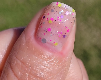 Blissful Burst - Confetti Glitter Topper Nail Polish - Spring Collection - Indie Nail Lacquer