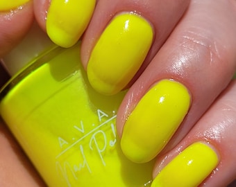 Baseline Babe - Bright Neon Yellow Nail Polish - Summer Collection - Indie Nail Polish - A.V.A. Lacquer