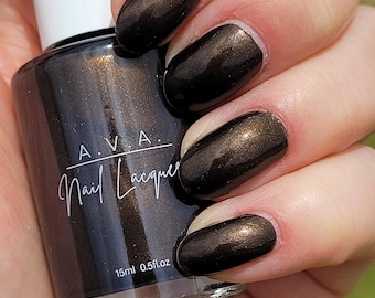 Kona Coffee - Dark Brown Shimmer Nail Polish - Coffee Nail Polish - Brown Nail Polish - Hawaii Collection - Indie Nail Polish-A.V.A. Lacquer
