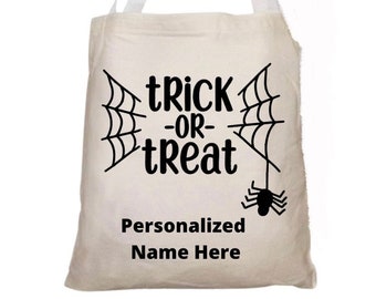 Trick-or-Treat Tote Bag, Halloween Candy Bag, Halloween Tote, Trick or Treat Bag, Child Halloween Bag, Kid's Trick or Treat Candy Bag